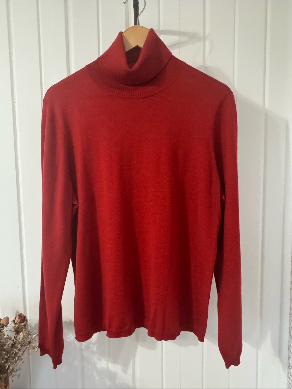 Rust Merino Wool Turtleneck Sweater | 100% Wool Minimalist